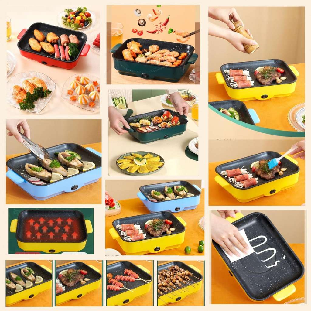 شواية كهربائية وشواية غير قابلة للالتصاق 26 سم