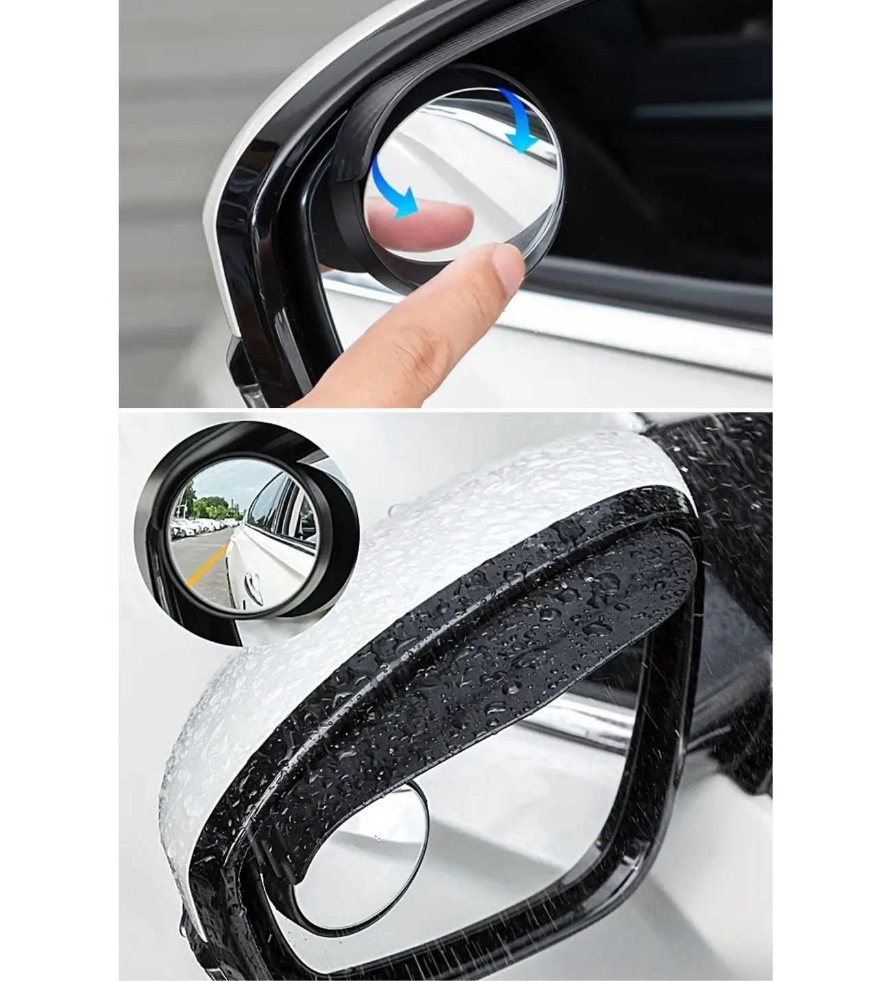 مراية النقطة العمياء 360° مع واقي المطر